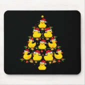 Funny Xmas Lighting Santa Hat Rubber Duck Christma Mousepad (Vorne)