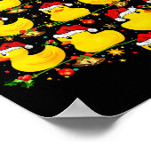 Funny Xmas Lighting Santa Hat Rubber Duck Christma Poster (Ecke)