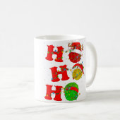 Funny Xmas Lighting Santa Ho Ho Ho Knitting Christ Kaffeetasse (VorderseiteRechts)
