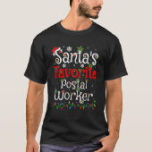 Funny Xmas Lighting Santa's Lieblings Postarbeiter T-Shirt (Vorderseite)