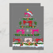 Funny Xmas Lighting Sewing Machine Christmas Tree Einladung (Vorne/Hinten)
