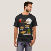 Funny Xmas Lighting Tree Santa Riding Cougar Chris T-Shirt (Vorne ganz)