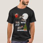 Funny Xmas Lighting Tree Santa Riding Donkey Chris T-Shirt (Vorderseite)