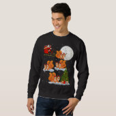 Funny Xmas Lighting Tree Santa Riding Eichhörnchen Sweatshirt (Vorne ganz)