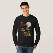 Funny Xmas Lighting Tree Santa Riding Kiwi Bird T-Shirt (Vorne ganz)