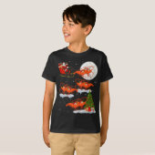 Funny Xmas Lighting Tree Santa Riding Shrimp Chris T-Shirt (Vorne ganz)