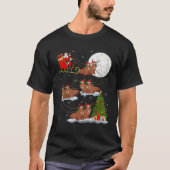Funny Xmas Lighting Tree Santa Riding Walrus Chris T-Shirt (Vorderseite)