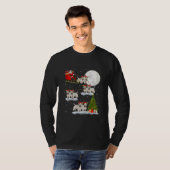 Funny Xmas Lighting Tree Santa Riding Westie T-Shirt (Vorne ganz)