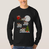 Funny Xmas Lighting Tree Santa Riding Westie T-Shirt (Vorderseite)
