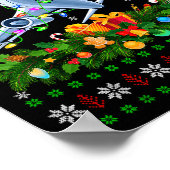 Funny Xmas Lighting Tree Santa Ugly Airplane Chris Poster (Ecke)