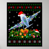 Funny Xmas Lighting Tree Santa Ugly Airplane Chris Poster (Vorne)
