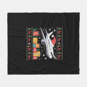 Funny Xmas Lighting Tree Santa Ugly Airplane Fleecedecke (Vorderseite (Horizontal))