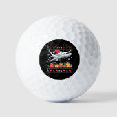 Funny Xmas Lighting Tree Santa Ugly Airplane Golfball (Vorderseite)