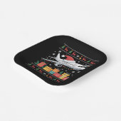 Funny Xmas Lighting Tree Santa Ugly Airplane  Pappteller (Gewinkelt)