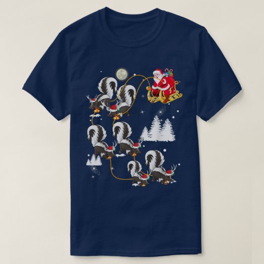 Funny Xmas Lighting Tree Skunk Skunk T-Shirt (Design vorne)