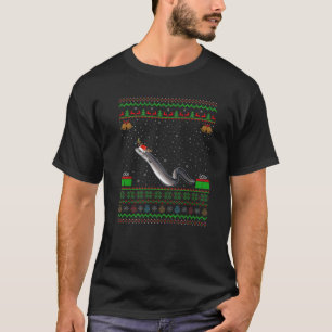 Funny Xmas Lighting Weihnachtsmannmütze Ugly Eels  T-Shirt