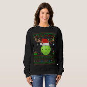 Funny Xmas Lighting Weihnachtsmannmütze Ugly Pickl Sweatshirt (Vorne ganz)