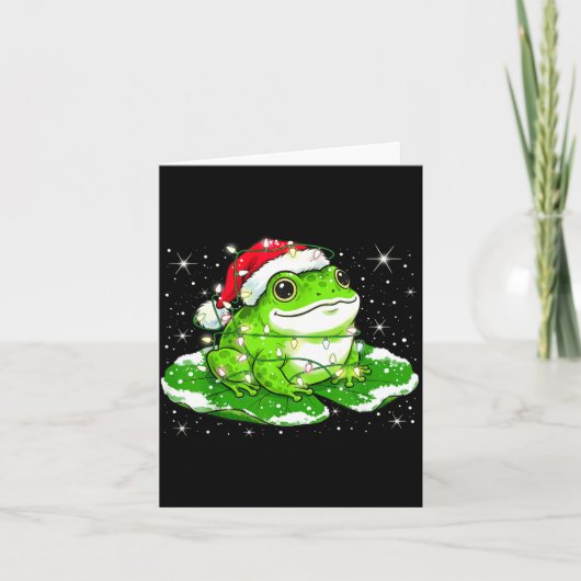 Funny Xmas Lights Frog Cute Toad Frogs Women Men K Karte (Vorderseite)