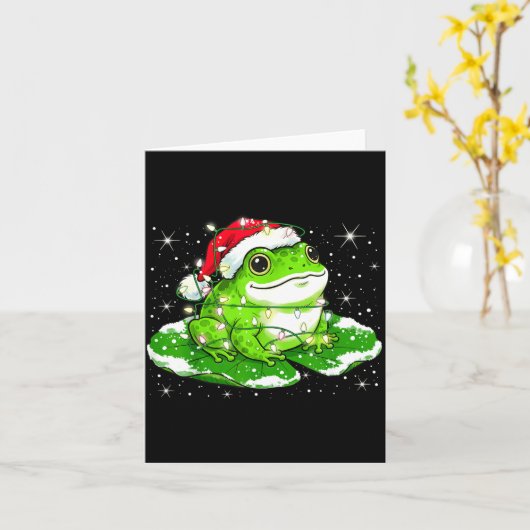 Funny Xmas Lights Frog Cute Toad Frogs Women Men K Karte (Gelbe Blume)