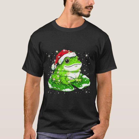 Funny Xmas Lights Frog Cute Toad Frogs Women Men K T-Shirt (Vorderseite)