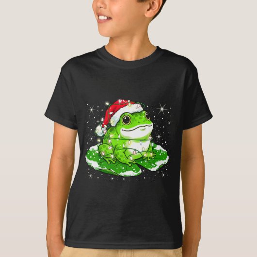 Funny Xmas Lights Frog Cute Toad Frogs Women Men K T-Shirt (Vorderseite)