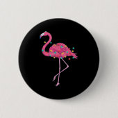 Funny Xmas Lights Nk Flamingo Trocal Weihnachten Button (Vorderseite)