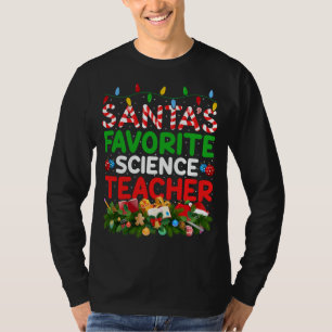 Funny Xmas Lights Santa Science Lehrerin Weihnacht T-Shirt