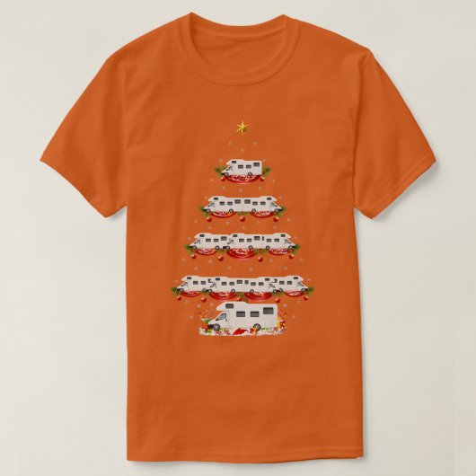 Funny Xmas Matching Santa Camper Van Christmas Tre T-Shirt (Design vorne)