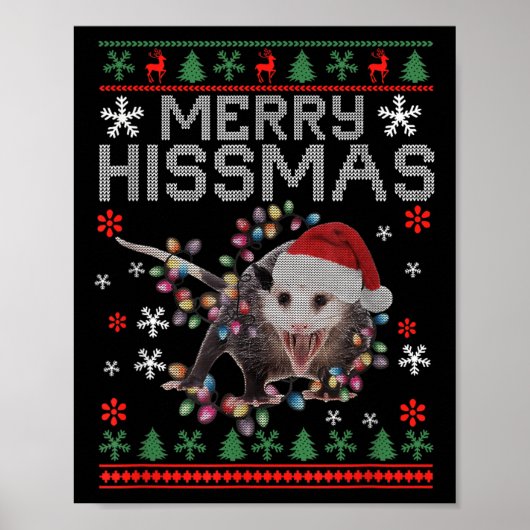 Funny Xmas Merry Hissmas Ssum Lovers Ossum Christm Poster (Vorne)