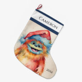 Funny Xmas Monster Großer Weihnachtsstrumpf (Vorderansicht (hängend))