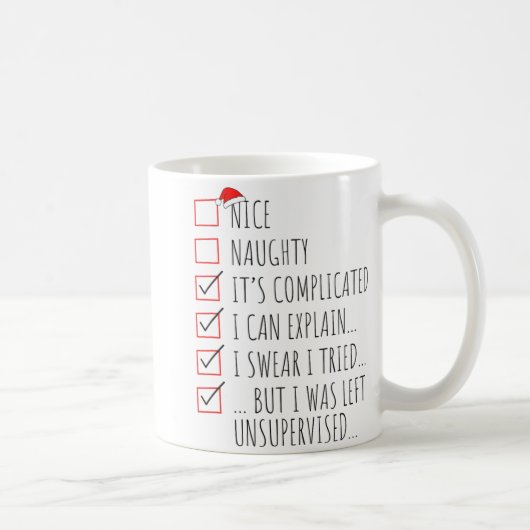 Funny Xmas Nice Naughty List I Can Explain I Swear Kaffeetasse (Rechts)