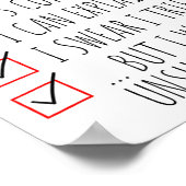 Funny Xmas Nice Naughty List I Can Explain I Swear Poster (Ecke)