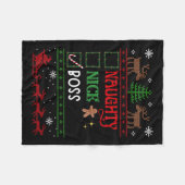 Funny Xmas Nice Naughty List Weihnachtsboss Fleecedecke (Vorderseite (Horizontal))