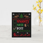 Funny Xmas Nice Naughty List Weihnachtsboss Karte (Gelbe Blume)