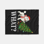 Funny Xmas Odle Pushing Christmas Tree Over Dog Wh Fleecedecke (Vorderseite (Horizontal))