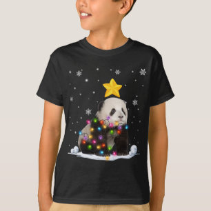 Funny Xmas Panda Bären Tiere Lover Weihnachtsbaum T-Shirt