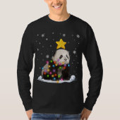 Funny Xmas Panda Bären Tiere Lover Weihnachtsbaum T-Shirt (Vorderseite)
