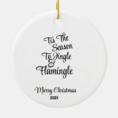 Funny Xmas Pink Flamingo Weihnachts Spaß Ornament (Hinten)