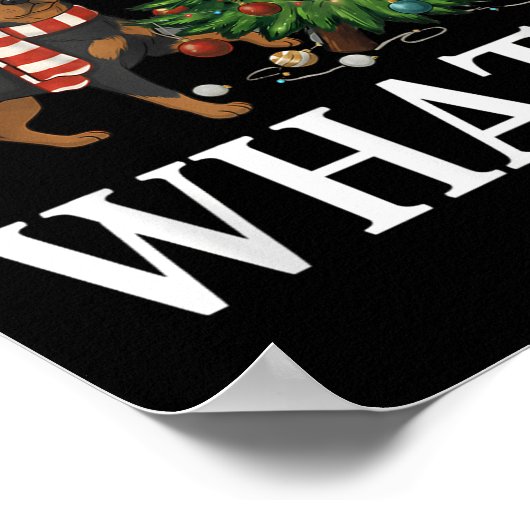 Funny Xmas Rottweiler putzt Weihnachtsbaum über Poster (Ecke)