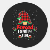 Funny Xmas Santa Hat Forced Family Fun Anti Christ Runder Aufkleber (Vorderseite)