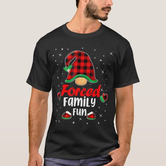 Funny Xmas Santa Hat Forced Family Fun Anti Christ T-Shirt (Vorderseite)