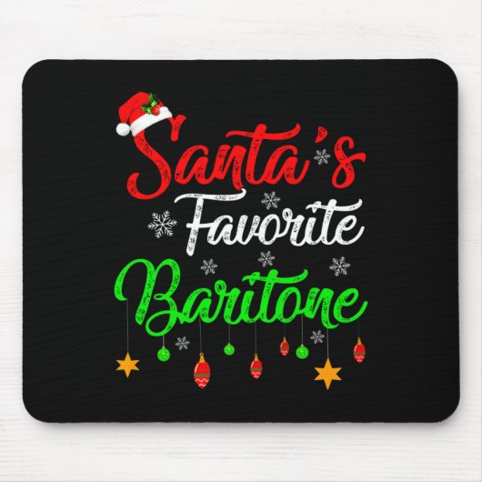 Funny Xmas Santas Favorite Baritone Christmas Mousepad (Vorne)