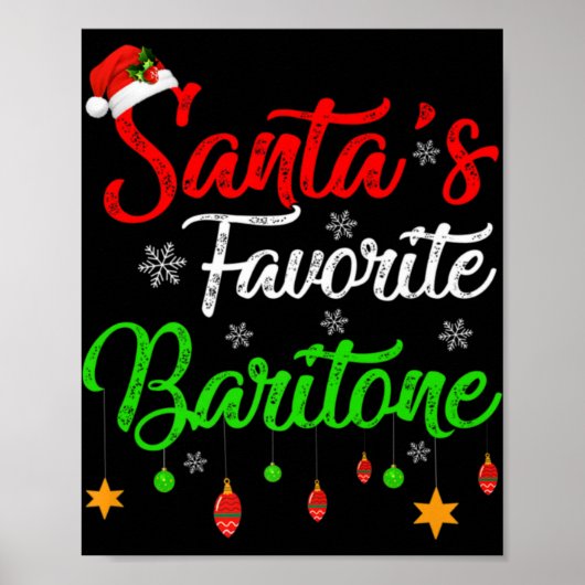 Funny Xmas Santas Favorite Baritone Christmas T Sh Poster (Vorne)