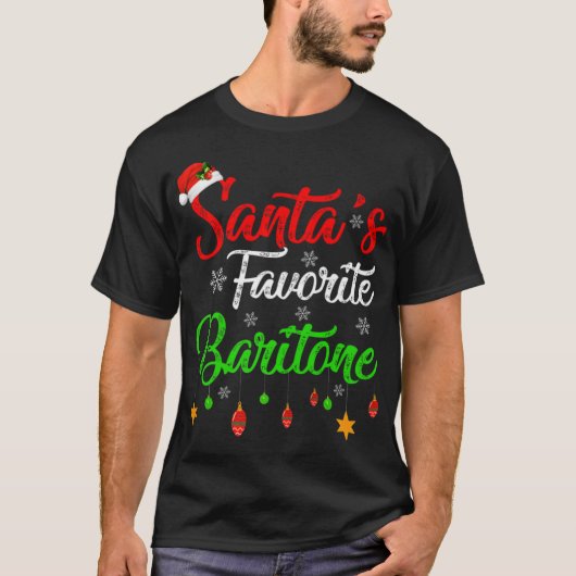 Funny Xmas Santas Favorite Baritone Christmas T Sh T-Shirt (Vorderseite)