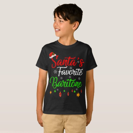 Funny Xmas Santas Favorite Baritone Christmas T Sh T-Shirt (Vorne ganz)