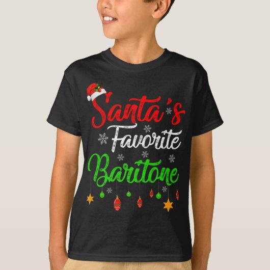 Funny Xmas Santas Favorite Baritone Christmas T Sh T-Shirt (Vorderseite)