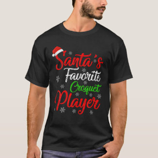 Funny Xmas Santa's Favorite Croquet Player Christm T-Shirt