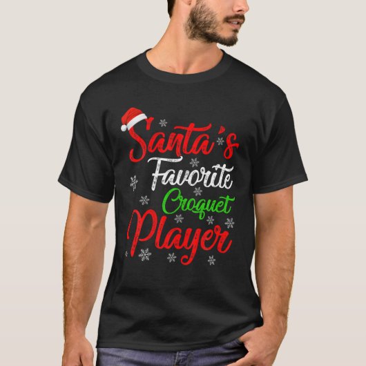 Funny Xmas Santa's Favorite Croquet Player Christm T-Shirt (Vorderseite)