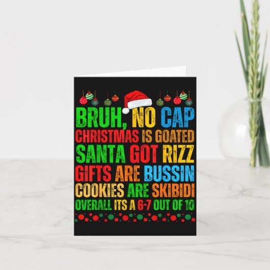 Funny Xmas School Generation Alpha Gen A Slang Chr Karte (Vorderseite)