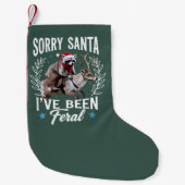 Funny Xmas Sorry, dass Santa ich war Feral Raccoon Kleiner Weihnachtsstrumpf (Vorderseite)